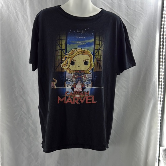 Pop! Tees Marvel Captain Marvel Black Woman’s Fitted T-Shirt - Picture 1 of 3